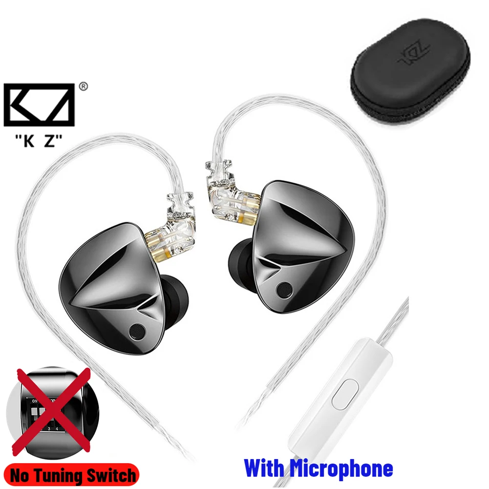 Kz D-F Fones de ouvido com fio intra-auriculares, fones de ouvido