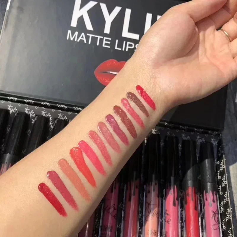 12pcs Kylie Matte Lip Gloss Set Waterproof Long Lasting Moisturizing Lipstick Tubes Women Lip Tint Coametic Makeup
