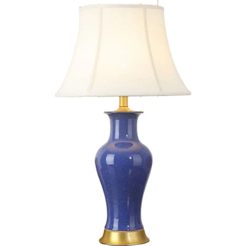

Синяя Керамическая настольная лампа прикроватная фойе свадебный Декор современный простой европейский фарфор настосветильник ПА для чтения 190135