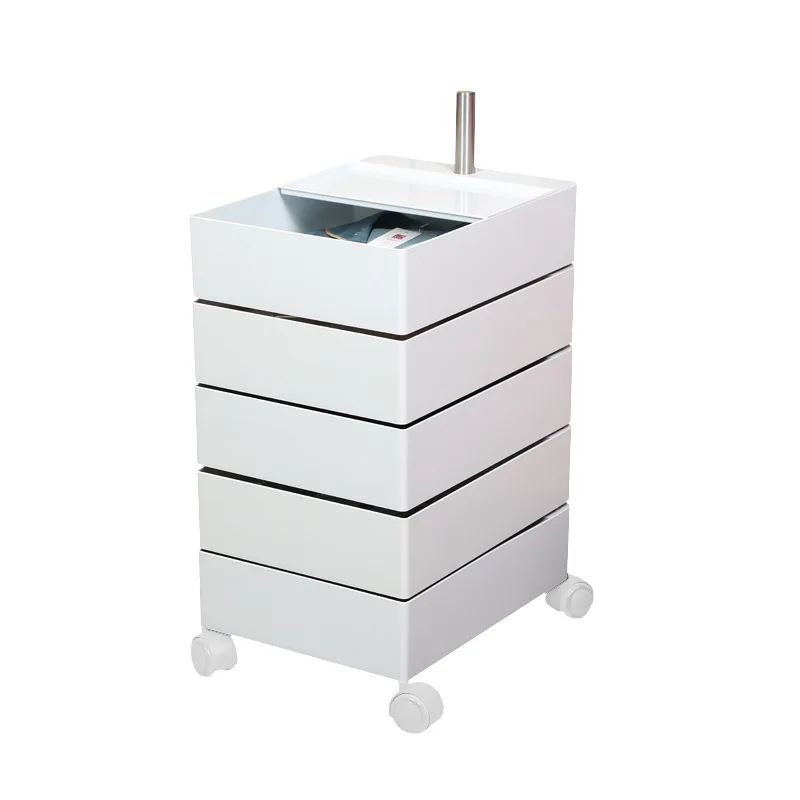 K-STAR 360 Rotating Cabinet Movable Bedside Table Sofa Side Cabinet Locker Simple Drawer Cosmetics Storage New