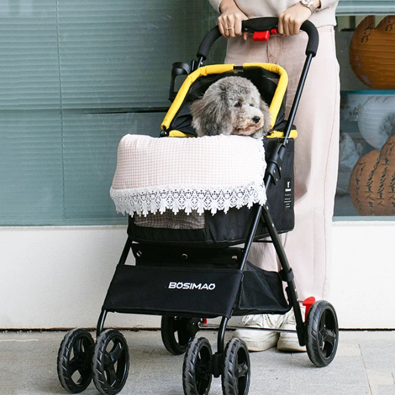 Pet Stroller Anti Dirty Pad Cat Dog Mats Inner Pad Double Sided Soft Lace Edge Fitting Cushion