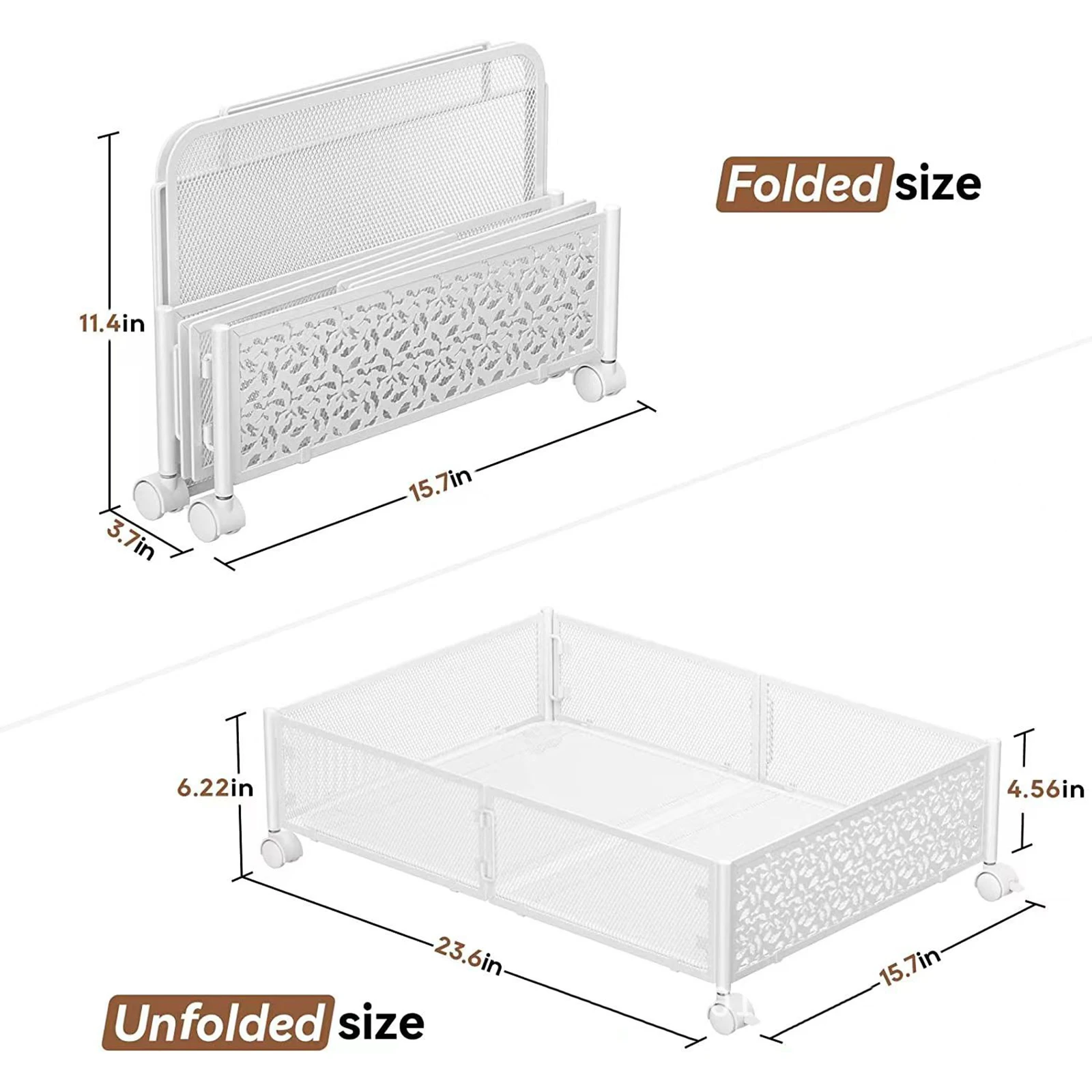 Under The Bed Storage Container with Wheels Tool Free Assembly Under Bed Shoe Storage Organizer Bin Drawer for Drawer Dorm 6
