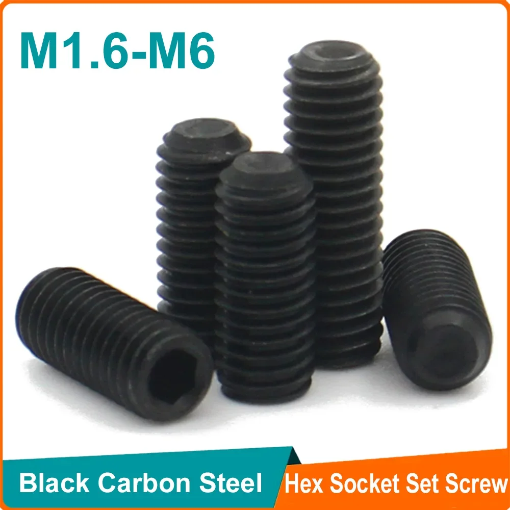 Grade 12.9 Carbon Steel Hex Socket Set Screws 10-100pcs M1.6 M2 M2.5 M3 M4 M5 M6 screw bolt nut set stainless steel screws hexagon socket head cap screw copper pillar screws copper brass standoff screws