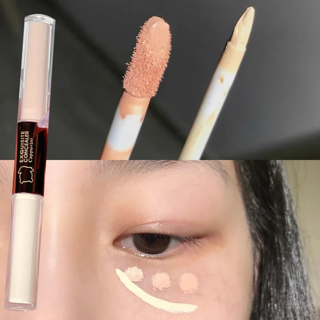Double-head Liquid Concealer Stick Waterproof Lasting Acne Spot Dark Circles Cover Face Foundation Brighten Pigment Cosmetic