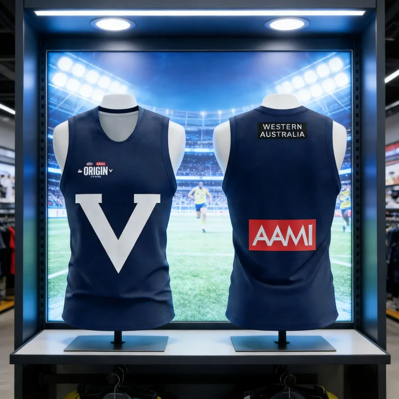AFL Origin Western Australia Victoria Ärmelloses Fußball-Singlet, atmungsaktiv, für Sport, Kinder, Fans, Training, Trikot, Weste