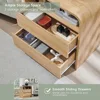 25" Tall Modern Nightstand Set of 2, 23.6'' Wide Wood Bedside Table w/2 Storage Drawers, Charging Station, Mid Century End Table 5