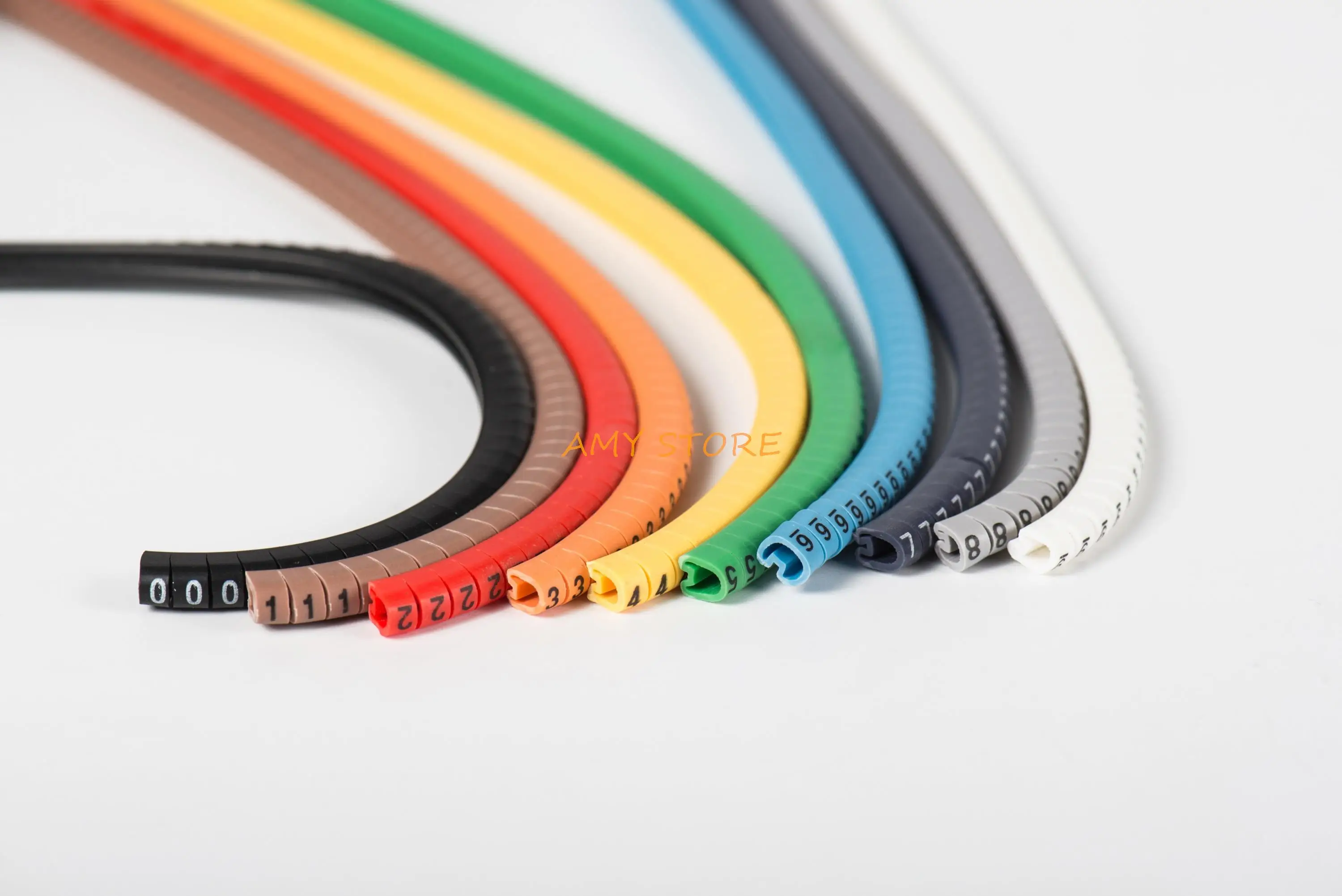 나선형 포장 케이블 와이어 마커, 컬러 18AWG-12 AWG EC-1, 1000 개, 0-9 번호 2.5mm2