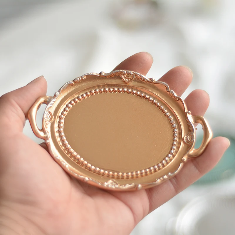 European Retro Storage Tray Resin Candle Jewelry Earrings Display Jewelry Storage Decoration Tray Resin Dish Plate Photo Props 4