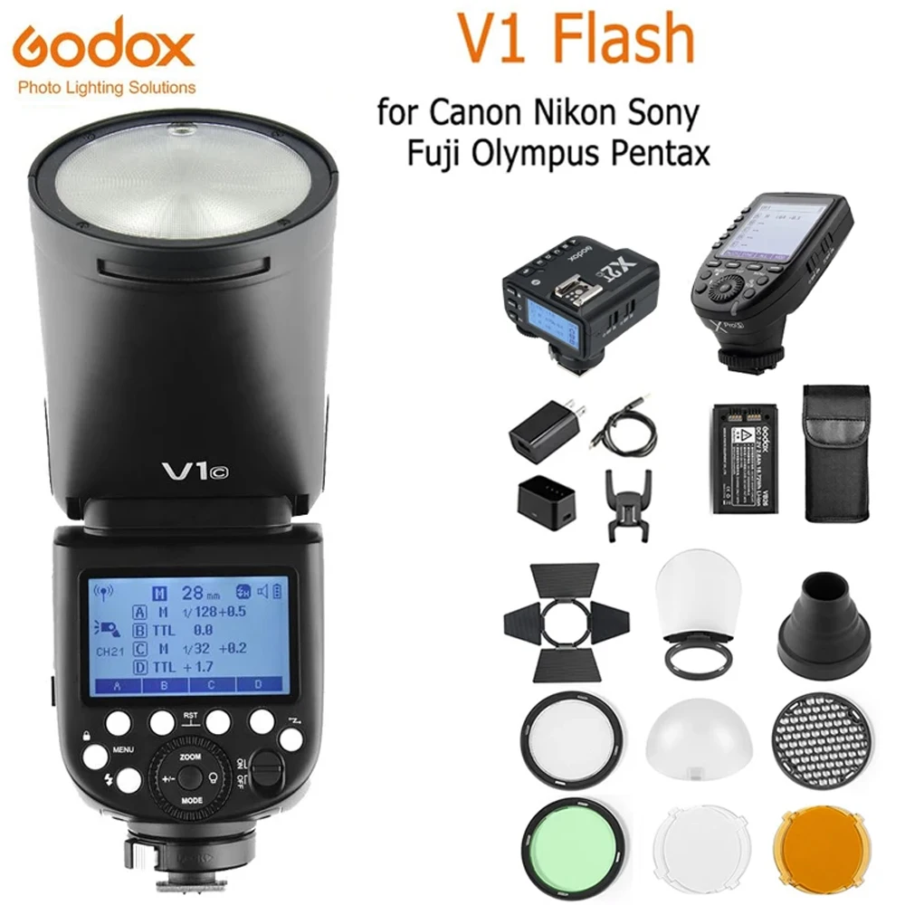 

Godox V1 Flash V1S/V1N/V1C TTL Li-ion Round Head Camera Speedlight Studio Flash For Sony Nikon Canon Fujifilm Olympus Pentax