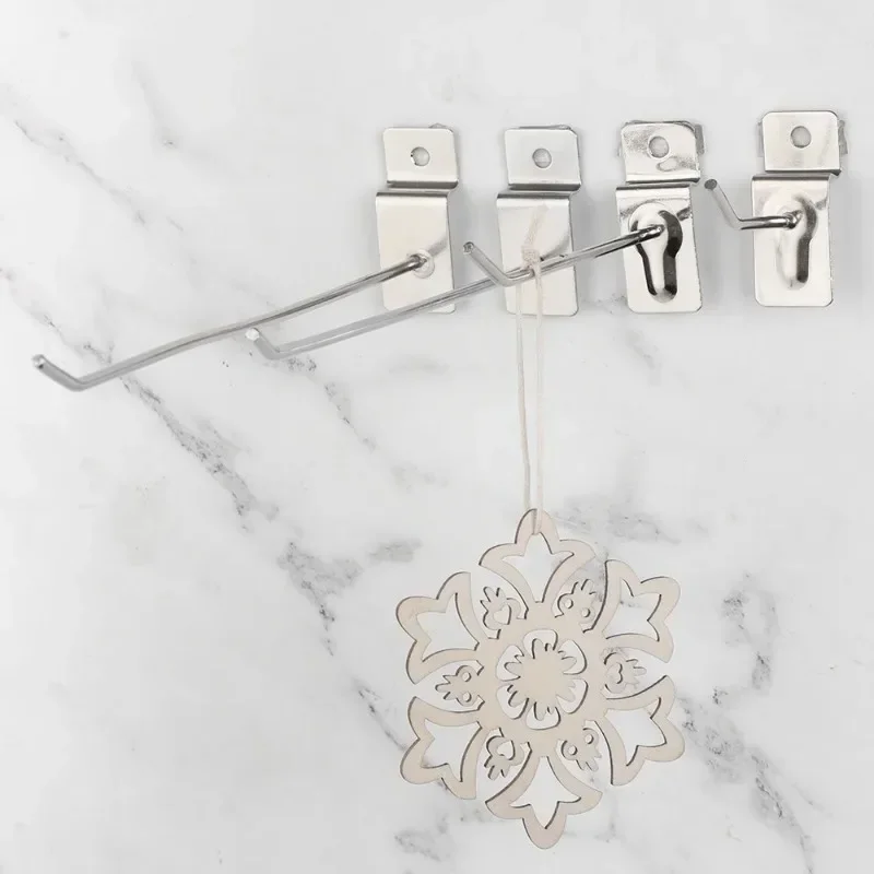 100pcs Metal Panel Holder Goods Shelf Storage Racks Retail Shop Peg Slatwall Hooks Heavy Duty Display Hooks 4