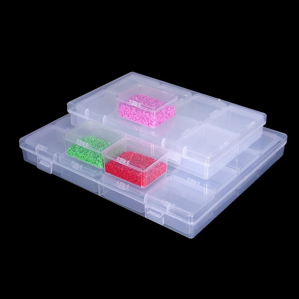 8/16 Grid Large Capacity Diamond Painting Storage Box DIY Bead Jewelry Box Nail Tool Accessories Earring Necklace Box