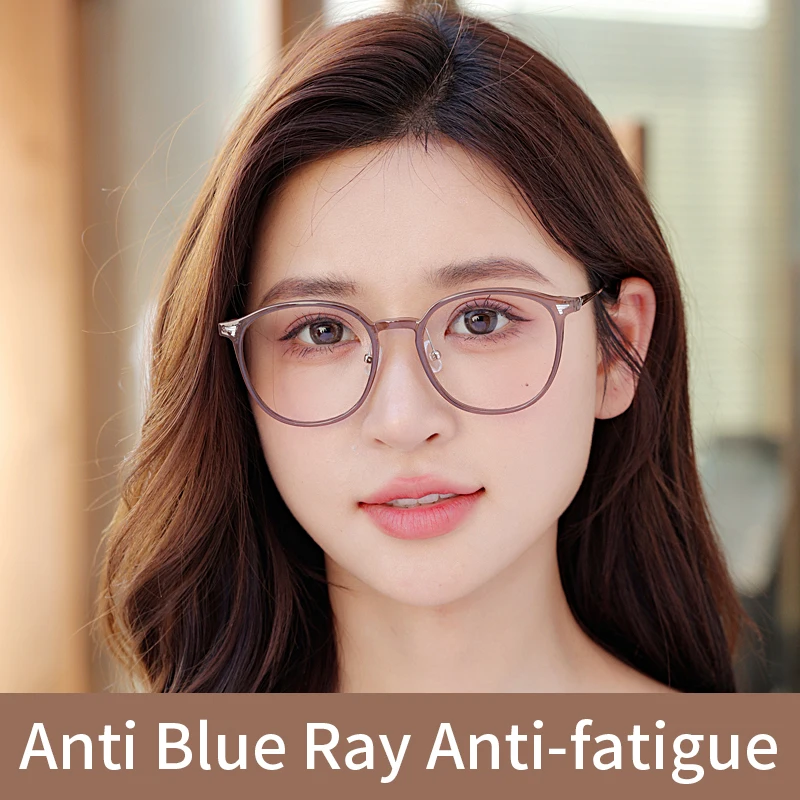 Ladies Anti Blue Light Reading Glasses UltraThin Hard Resin Lens Stylish TR90 & Metal Frame Readers,Presbyopic Glasses Women