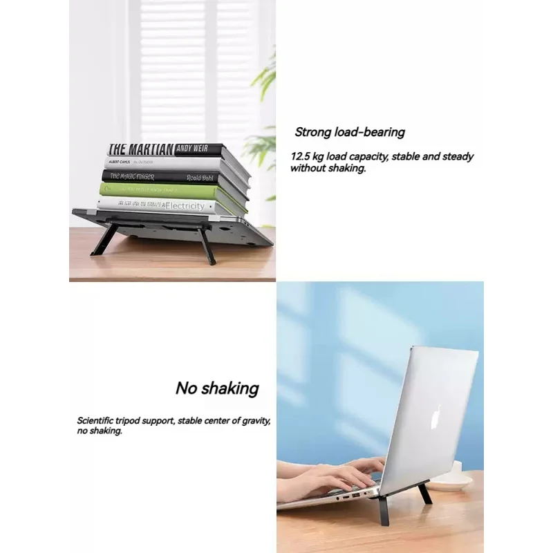 높이 조절, 방열 기능, 휴대 가능, 숨김형 수납, 접이식, 조절 가능, 플로팅 디자인을 갖춘 노트북 스탠드