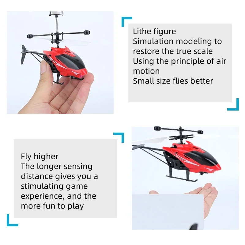 Rechargeable Mini RC Drone Remote Safe Fall-resistant RC Helicopters Drone Children Toys(No remote control battery)