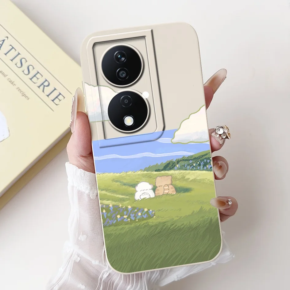 Cute Cartoon Astronaut Square Silicone Soft Case with Camera Lens Protection