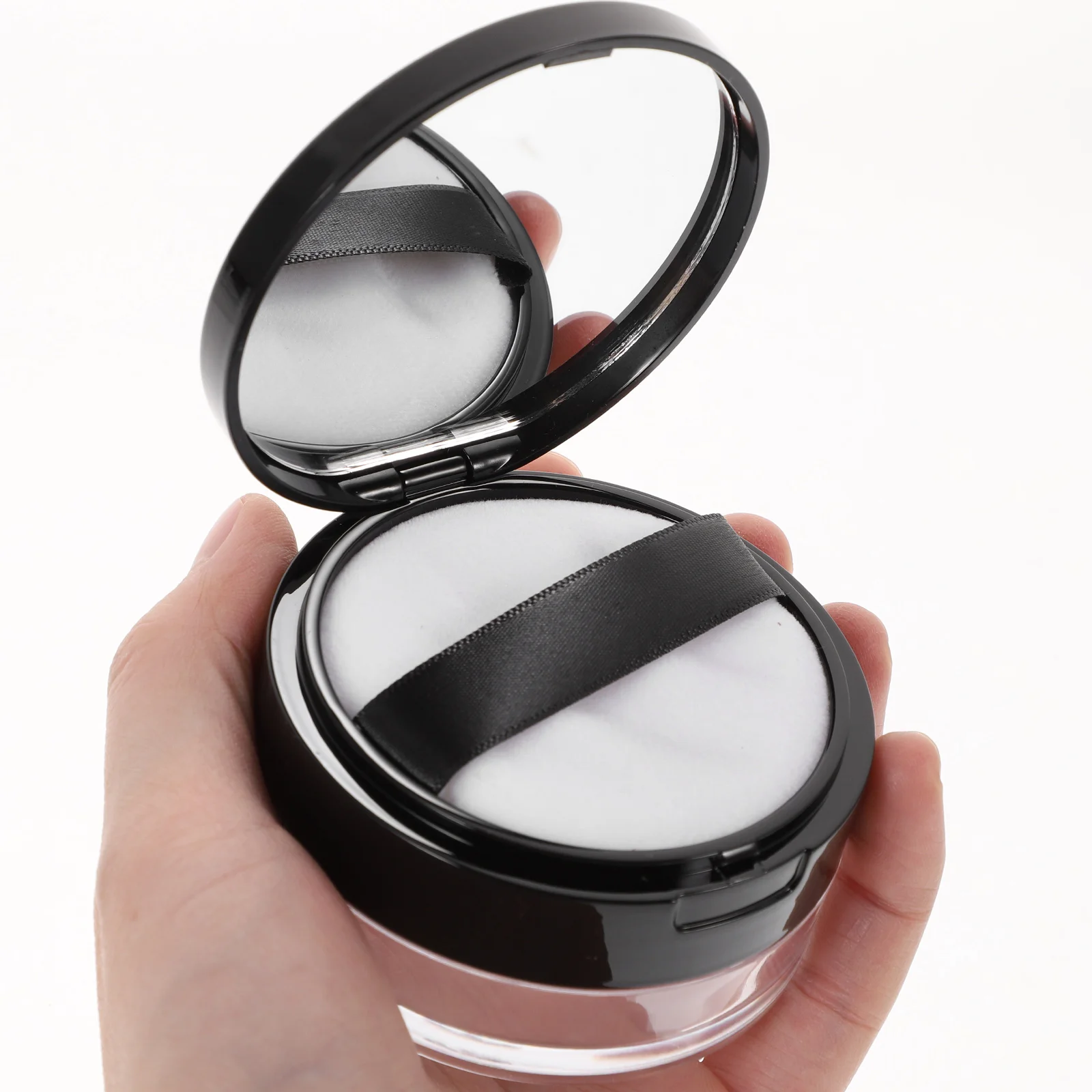 

Empty Makeup Powder Case Container with Loose Powder Puff Compact Case Jars Refillable Powder Bottle with Mirror Powder Holder