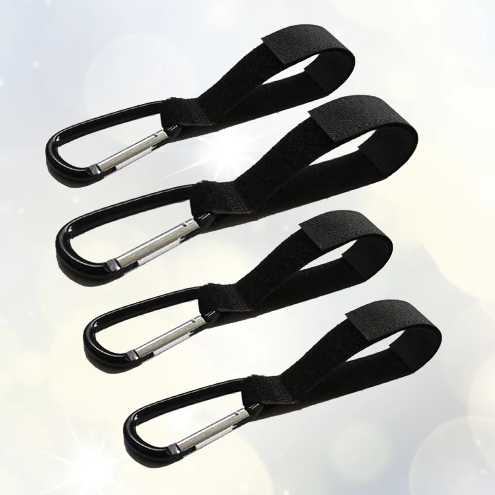 4 Pcs Hook Baby Stroller Hanger Multi-purpose Climbing Button Carabiner Nylon