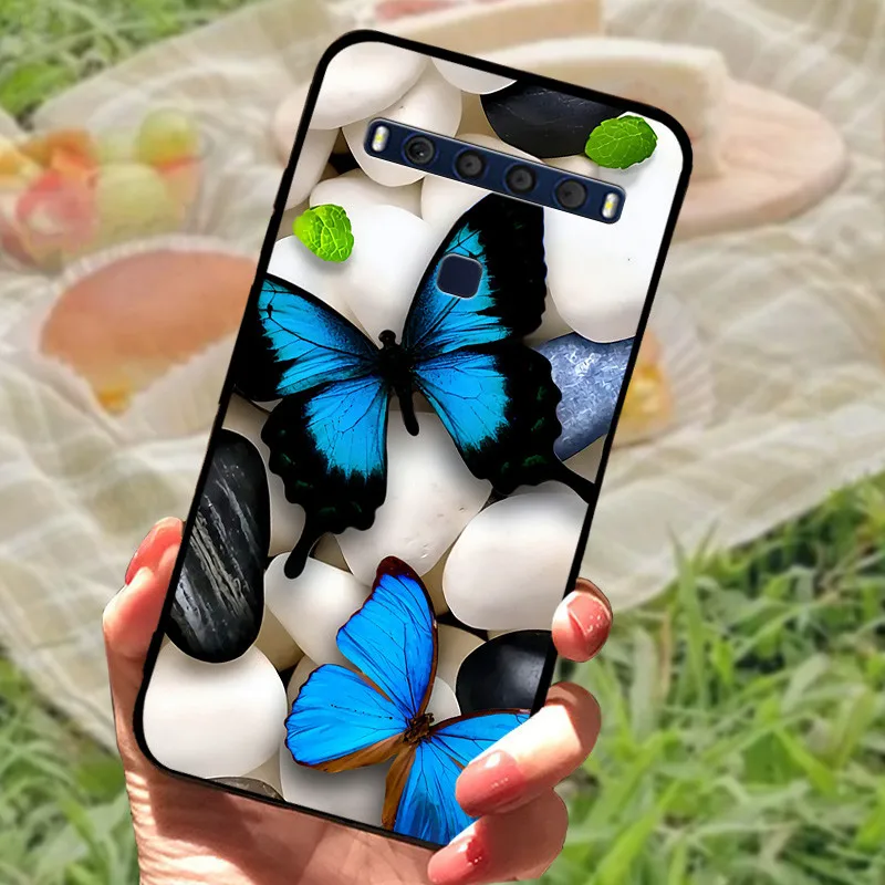 Elegant Marble Black Silicone Soft Bumper Protective Case Cover