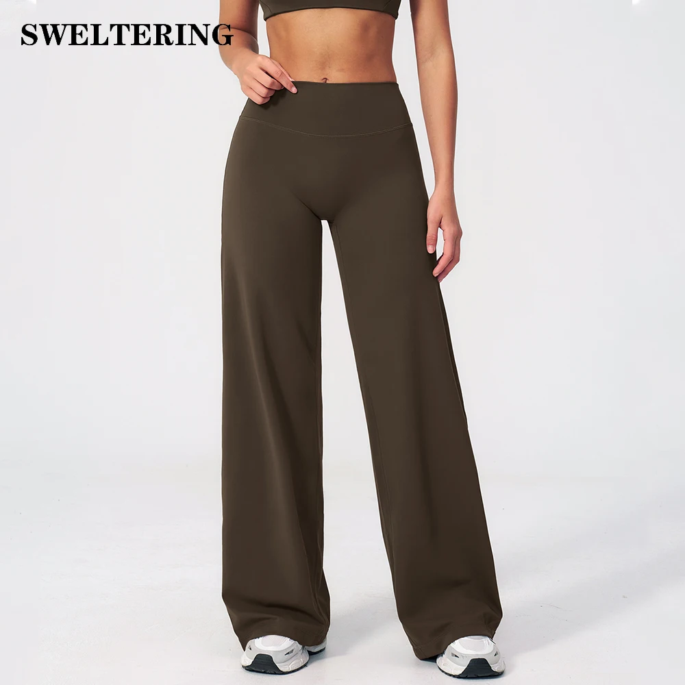 Women High-Waist Flared Yoga Pants Wide Leg Breathable Fitness Pants Pilates Sports Bell Bottom Trousers Female Gym Sports Pants 1