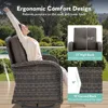 5 Piece Patio Furniture Set with Fire Pit Table - Glider Loveseat, Tempered Glass Side Table, Wicker Patio Sofa Set 5
