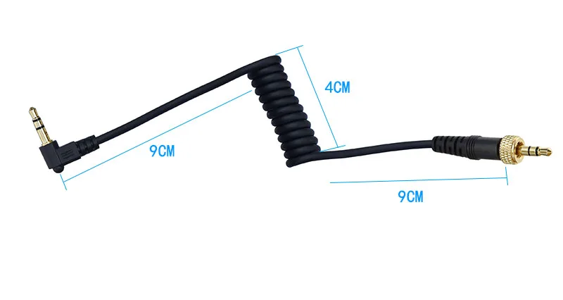 TRS to TRS 3.5mm Spring Coiled Microphone Audio Cable with Buckle Connected to SLR Camera For SONY UWP-D11/UWP-D21, D12, V1, P03
