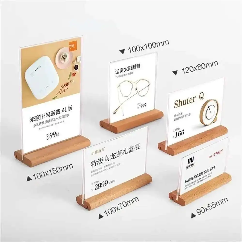 A6 T L Display Double-sided Table Desktop Acrylic Sign Holder Stand Menu Paper Holder Board Frame For Restaurant Hotel