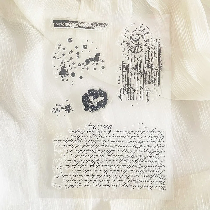 vintage script background Clear Stamp Transparent Silicone Stamp Seal Sheet For Scrapbooking Photo Album Decoration clear stamps