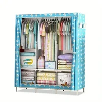 Armoire de rangement simple transfrontalière, anti-poussière, gain de place pour dortoir, garde-manteau simple et moderne pour chambre à coucher 1