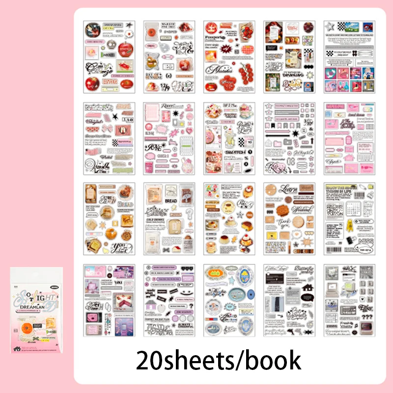 Mr. Paper Cloud’s Edge Imprint Sticker Book 20 Sheets - PET Die-Cut Craft, Ethereal Journal Decor, Creative Collage Material
