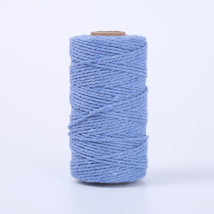100M/Roll 2mm Cotton Rope Colorful Twine Macrame Cord Rope String Thread DIY Crafts Braided Twisted Cotton Home Textile Decor 
