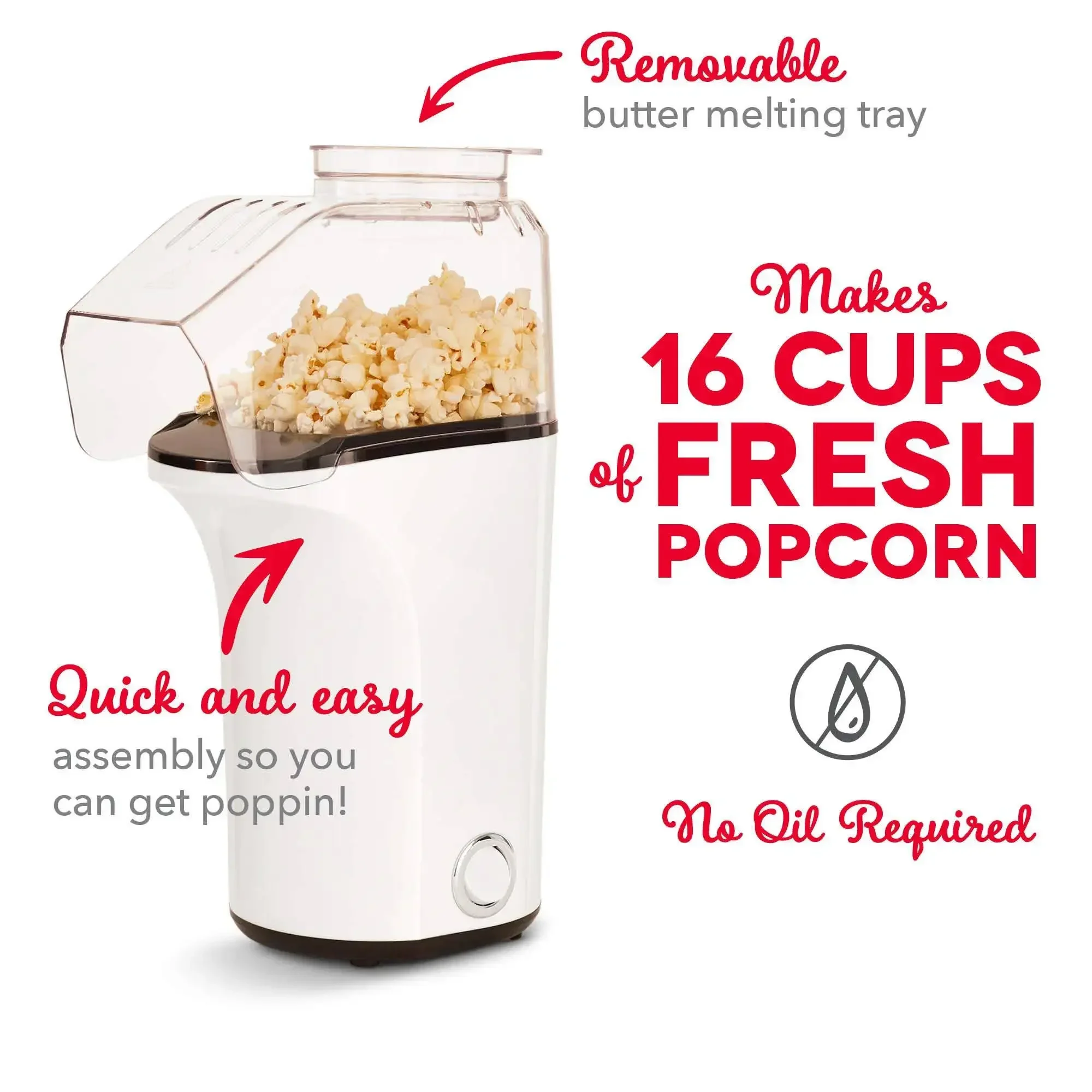 Electric Portable Popcorn Maker, Popcorn Machines with Overheating Protection, for Birthday Party and Home Together