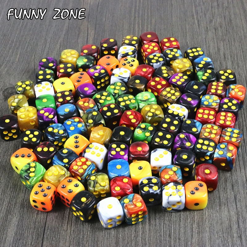 10pcs/set 12mm D6 Gambling Dice Gold Standard Dot Tower Game Accessories
