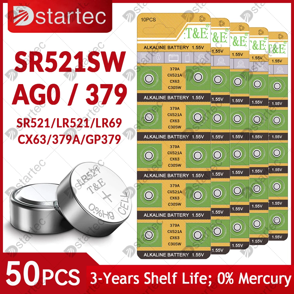 Confezione da 30 batterie a bottone AG0/LR521 SR521W SR521SW LR63 379A 379 per orologi e giocattoli Confezione da 30 batterie a bottone AG0/LR521 SR521W SR521SW LR63 379A 379 per orologi e giocattoli