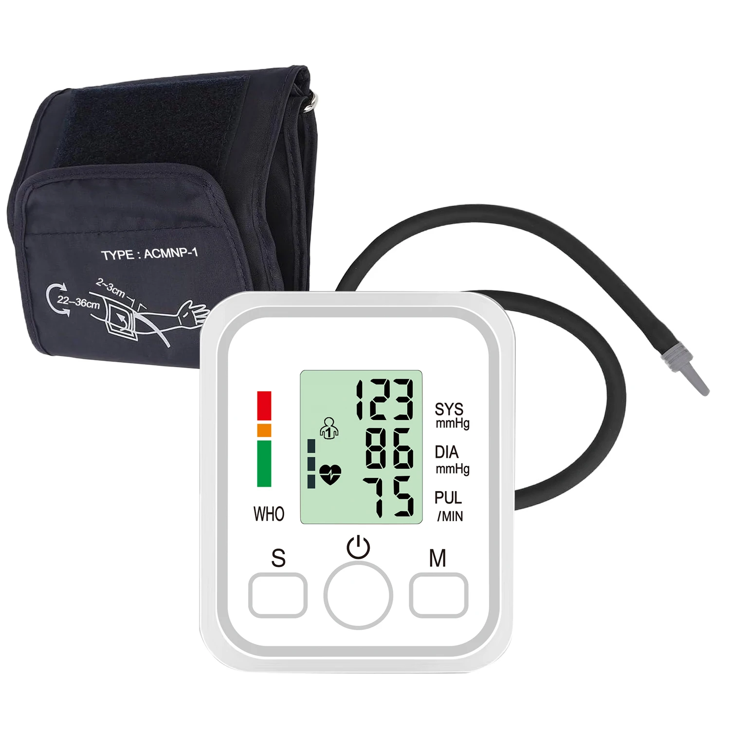 Blood Pressure Monitor Blood Pressure Meter Tensiometer Heart Rate Pulse Meter BP Monitor Healthy Digital Arm Cuff Medical Automatic Tonometer