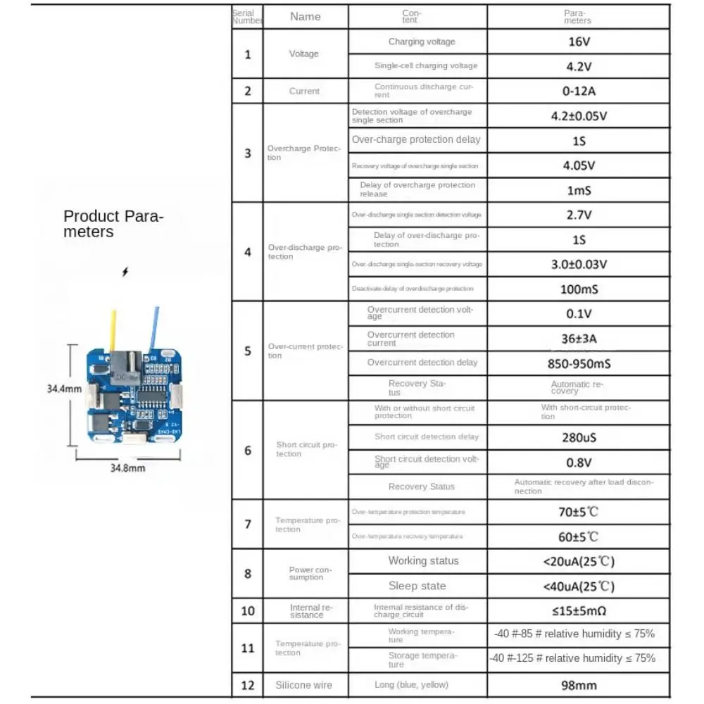4S MOS Circuit Board Protection for 16.8V Battery Charging Drill