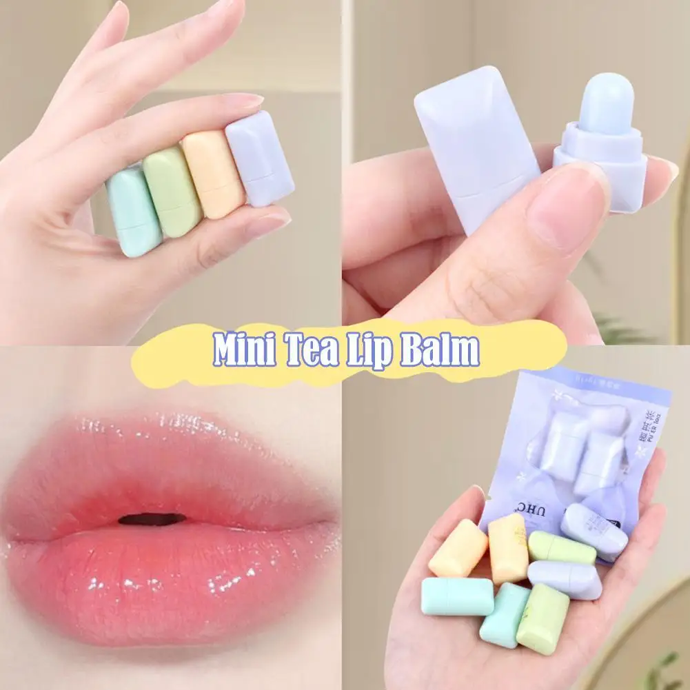 

Mini Tea Lip Balm 2pcs/set Moisturizing Anti-dry Easy To Carry Lipstick Lasting Nourishment Cute Lip Gloss Daily Care Lips Balm