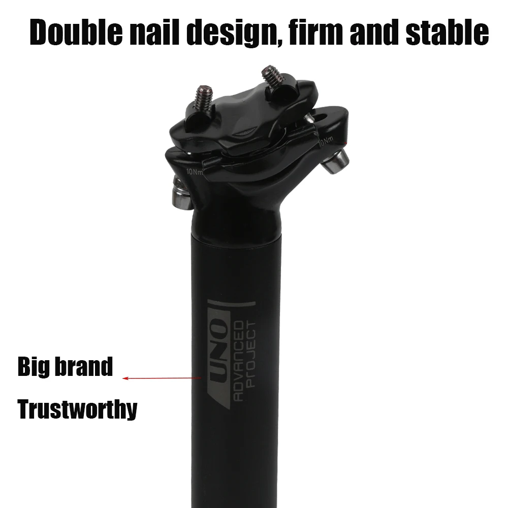 UNO Mountain Bike Seatpost 27.2/30.9/31.6MM 350/400MM Seat Post Tube Aluminum Alloy MTB Road Cycling Bicycle SeatPost Bicycle Pa