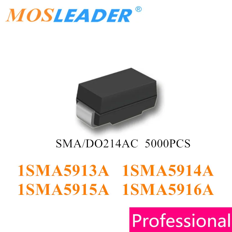 

Mosleader 1800PCS SMA 1SMA5913 1SMA5914 1SMA5915 1SMA5916 DO214AC 1SMA5913A 1SMA5914A 1SMA5915A 1SMA5916A Chinese diodes