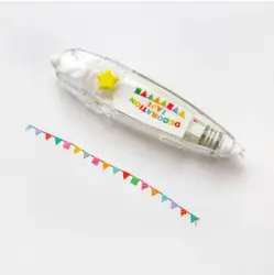 Kawaii Animal-Themed Decorative Correction Tape for Journals and Art Projects (Colorful Flags)