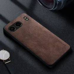 Premium Luxury Leather Phone Case - Retro Business Style Solid Color Cover for Nord 5 (Coffee)