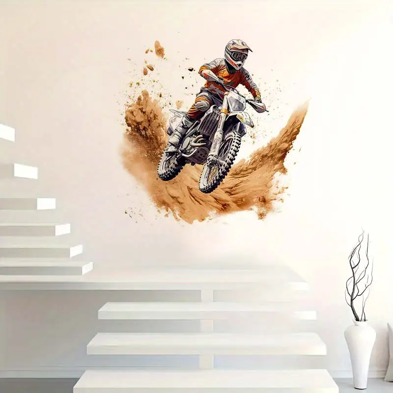 Watercolor Motocross wall stickers wall sticker Boy Room Bedroom Living room Wall Decor Removable Wall Decals Art Decoration M960