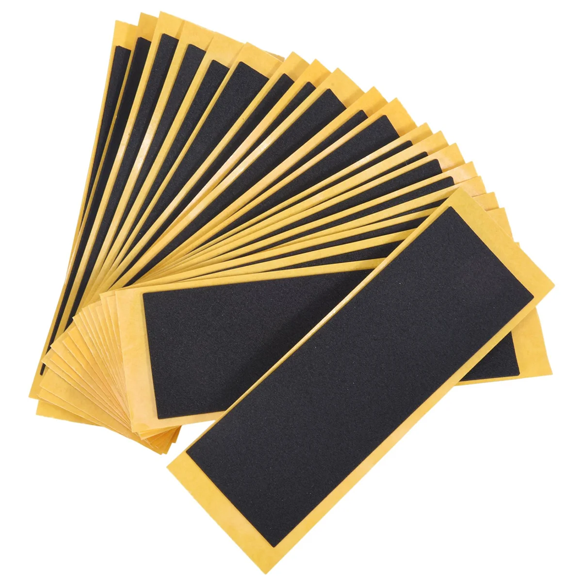 20 pz/lotto Black Fingerboard Deck adesivi con nastro non tagliato adesivi con nastro adesivo in schiuma nera 38mm x 110mm