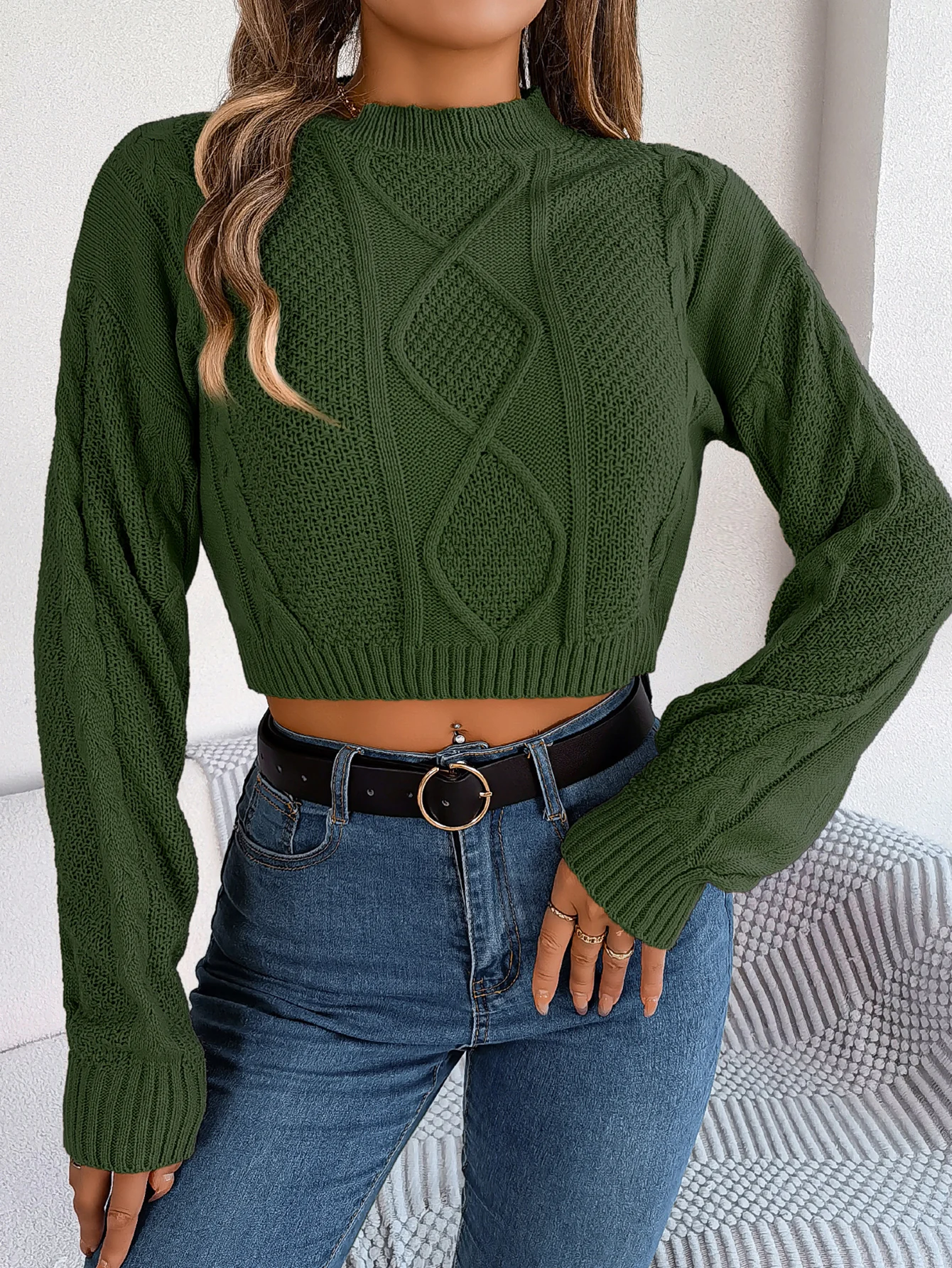 Women Casual Knitted Long Sleeve Pullover Sweater