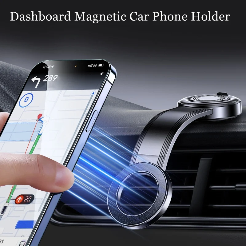 Magnetic Car Phone Holder with Bendable & Detachable Design for Adjustable Navigation