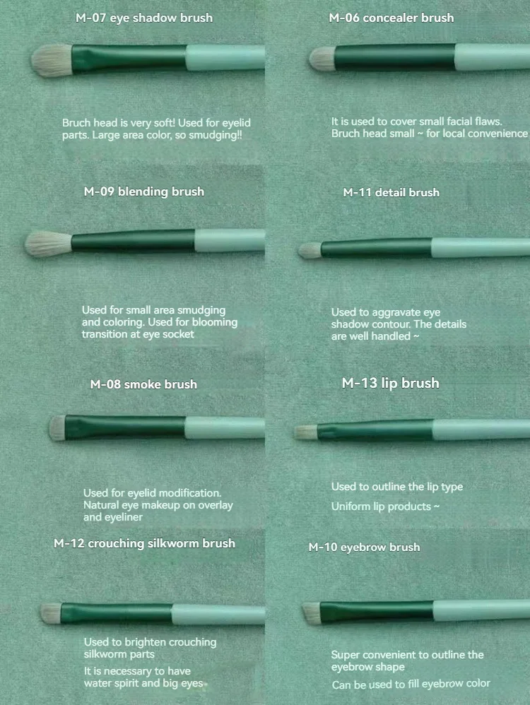 Description Picture 6 of item13 PCS/Lot Makeup Brushes Set Eye Shadow Foundation Women Cosmetic Powder Blush Blending Beauty Make Up Tool Dropshipping