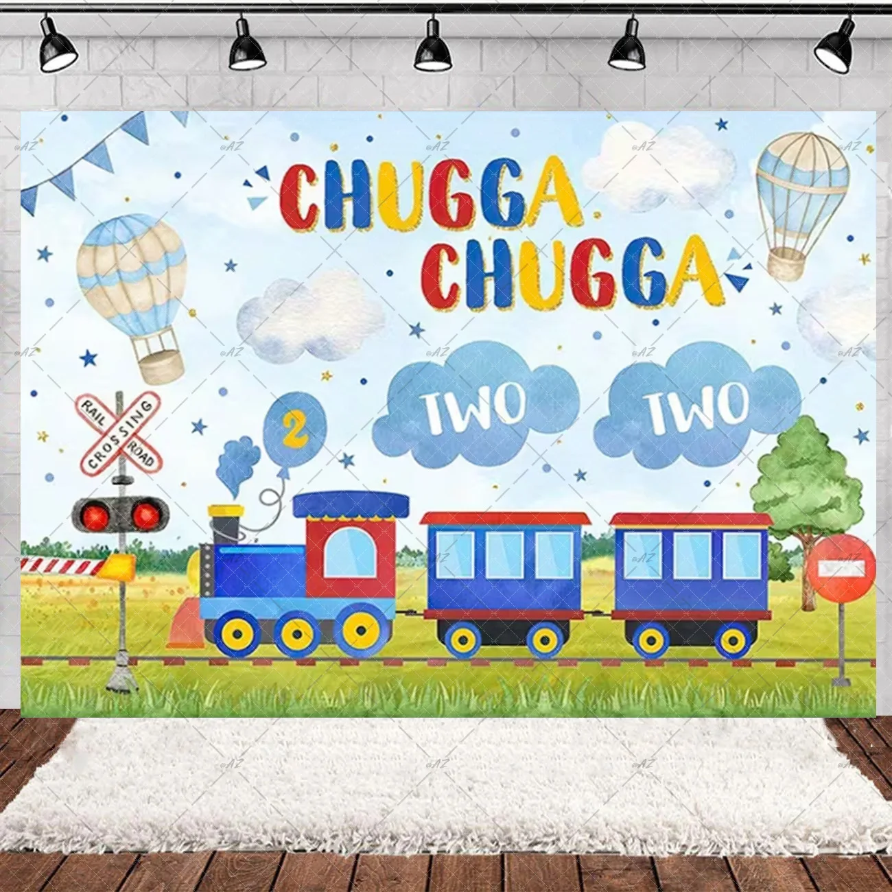 Cartoon Transport Auto Bunte Kleine Zug Thema Hintergrund Kind Geburtstag Party Dekorationen Baby Dusche Liefert Hintergrund – Detail 9