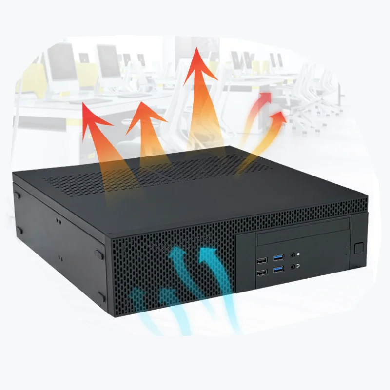 PC Case PC Chassis Computer Chassis Frame Mini ITX Desktop Case Horizontal MATX/ITX Main Board Small 1u Power Supply Half High Graphics Card with Optical Drive HTPC