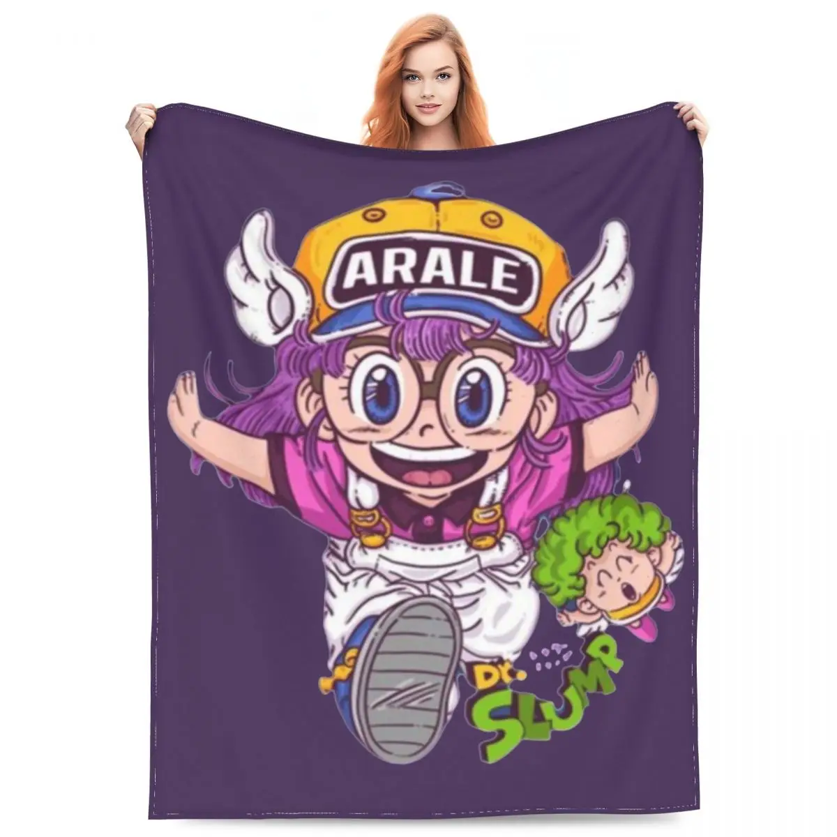 

Cute Dr Slump Blankets Fleece Textile Decor Japanese Manga Relax Ultra-Soft Throw Blankets for Home Bedroom Bedspreads