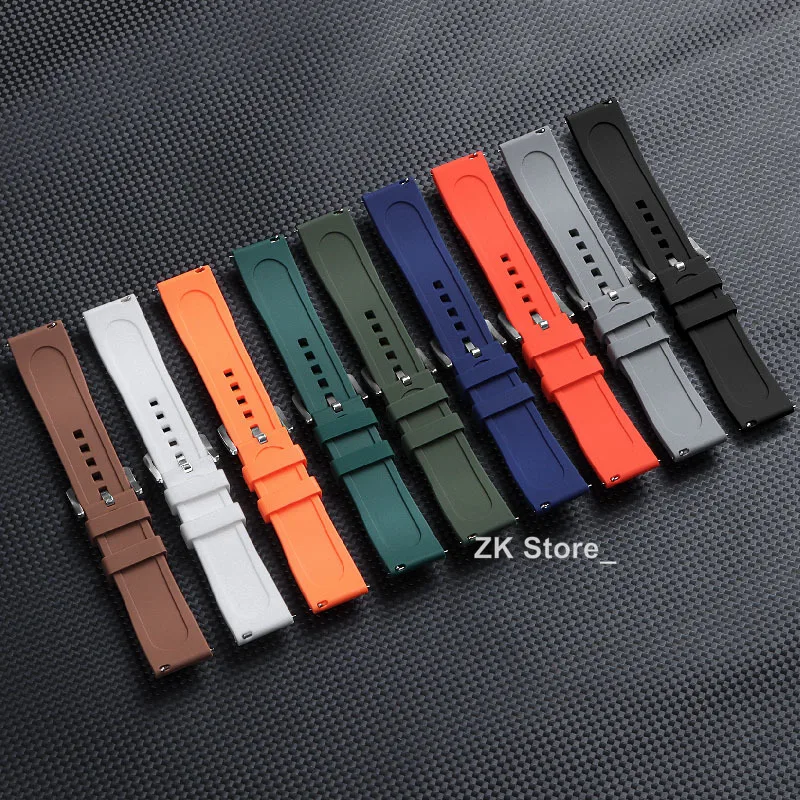 Enhanced Silicone Sport Watch Band - Waterproof Rubber Strap, Universal 20mm & 22mm Wristband Bracelet