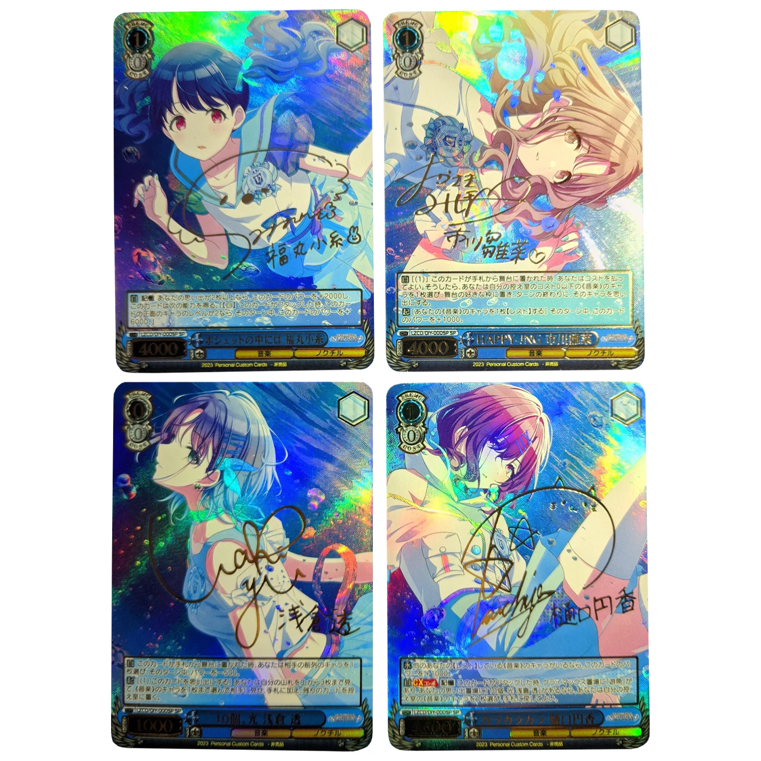 

4Pcs/set THE IDOLM@STER SHINY COLORS Signature Refraction Flash Card Higuchi Madoka Game Anime Collection Cards Diy Gift Toys